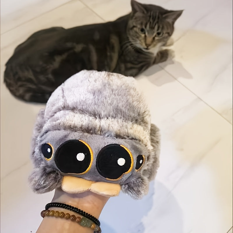 1 Plush Spider Cat Toy - Soft Chew-Resistant Polyester Interactive Pet Toy with Big Eyes, No Battery Needed for Aggressive Chewers, Relax & Training for Small/Medium Dogs & All Cats, Dog Chew Toy | Whimsical Pet Toy | Plush Construction
