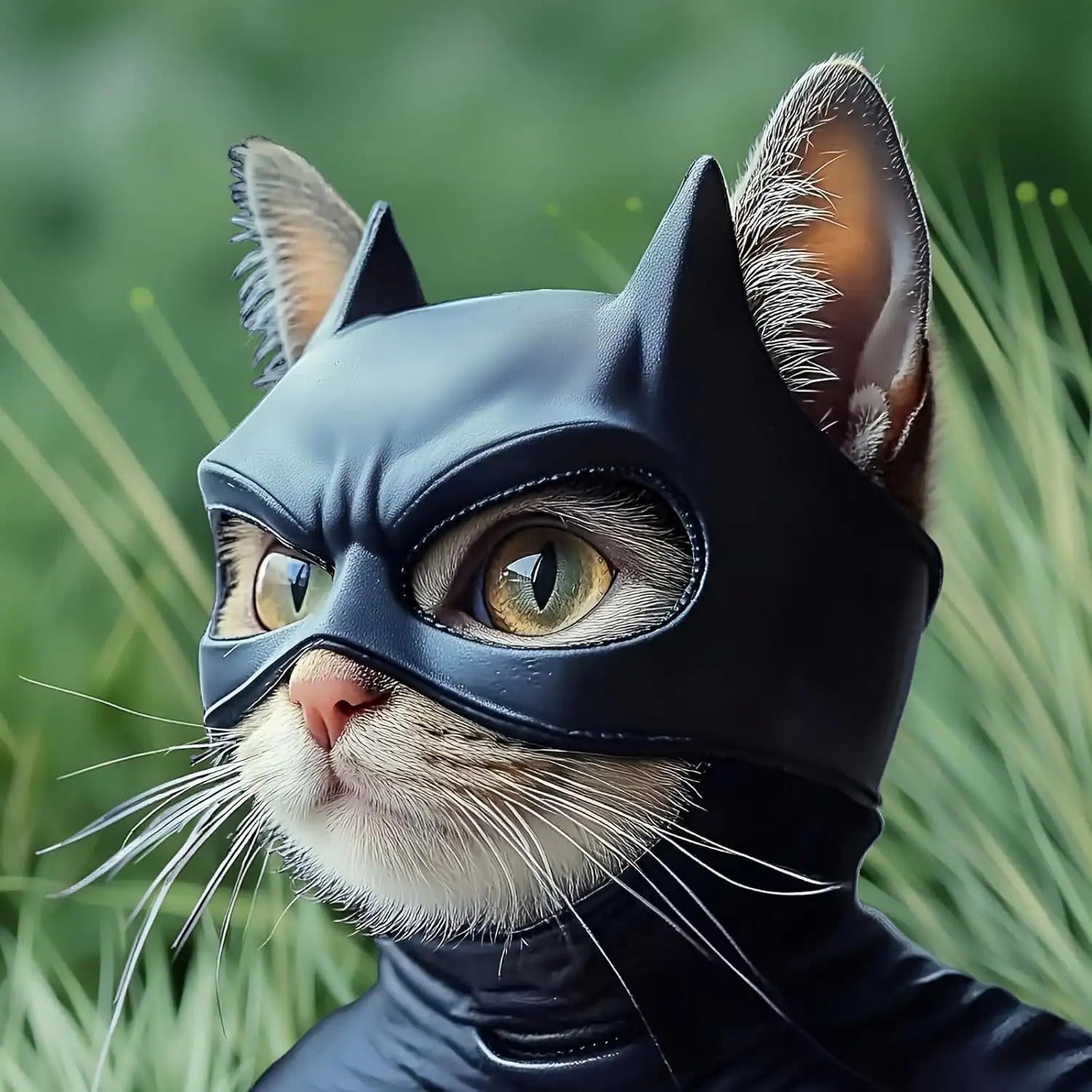 Cat Bat Mask - Adjustable Latex Cat Cosplay Hat for Halloween & Costume Parties, Soft, Comfortable & Lightweight Costume Accessory for Small Cats & Kittens Under 12 lbs | Pet Dress Up, Cute Animal Cosplay, Funny Pet Costume