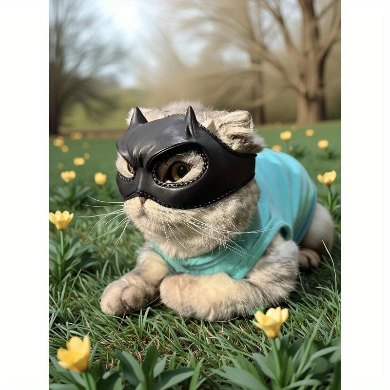 Cat Bat Mask - Adjustable Latex Cat Cosplay Hat for Halloween & Costume Parties, Soft, Comfortable & Lightweight Costume Accessory for Small Cats & Kittens Under 12 lbs | Pet Dress Up, Cute Animal Cosplay, Funny Pet Costume