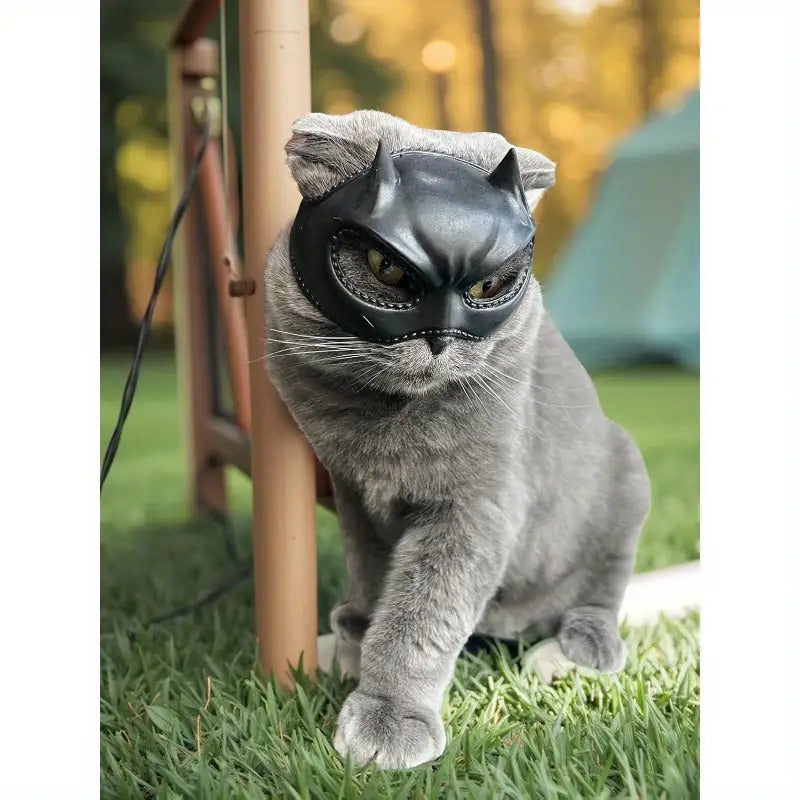 Cat Bat Mask - Adjustable Latex Cat Cosplay Hat for Halloween & Costume Parties, Soft, Comfortable & Lightweight Costume Accessory for Small Cats & Kittens Under 12 lbs | Pet Dress Up, Cute Animal Cosplay, Funny Pet Costume