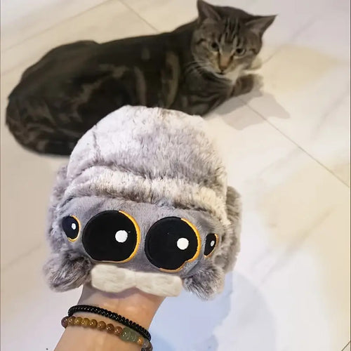 1 Plush Spider Cat Toy - Soft Chew-Resistant Polyester Interactive Pet Toy with Big Eyes, No Battery Needed for Aggressive Chewers, Relax & Training for Small/Medium Dogs & All Cats, Dog Chew Toy | Whimsical Pet Toy | Plush Construction