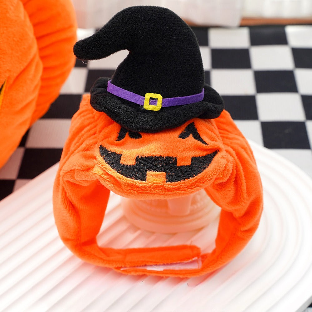 Halloween Pumpkin Costume for Dogs & Cats - Funny Two-Legged Pet Outfit with Adjustable Straps, Orange & Black Design, Soft Polyester Knit, Perfect for Halloween & Christmas Celebrations, Halloween Costumes for Pets, Playful Pet Design, Comfortable Pet We